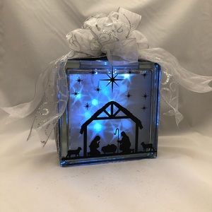 Handmade Christmas themed glass light block